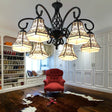 Fence Design Bell Chandelier: Lodge Style Multi Light For Indoor Living Rooms Beige