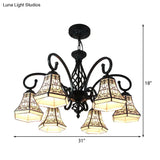 Fence Design Bell Chandelier: Lodge Style Multi Light For Indoor Living Rooms