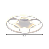 Fidget Spinner Flush Mount Led Ceiling Light Minimalist Iron In White 18/21.5 Wide Warm/White