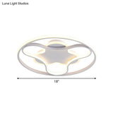 Fidget Spinner Flush Mount Led Ceiling Light Minimalist Iron In White 18’/21.5’ Wide Warm/White