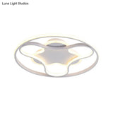 Fidget Spinner Flush Mount Led Ceiling Light Minimalist Iron In White 18’/21.5’ Wide Warm/White