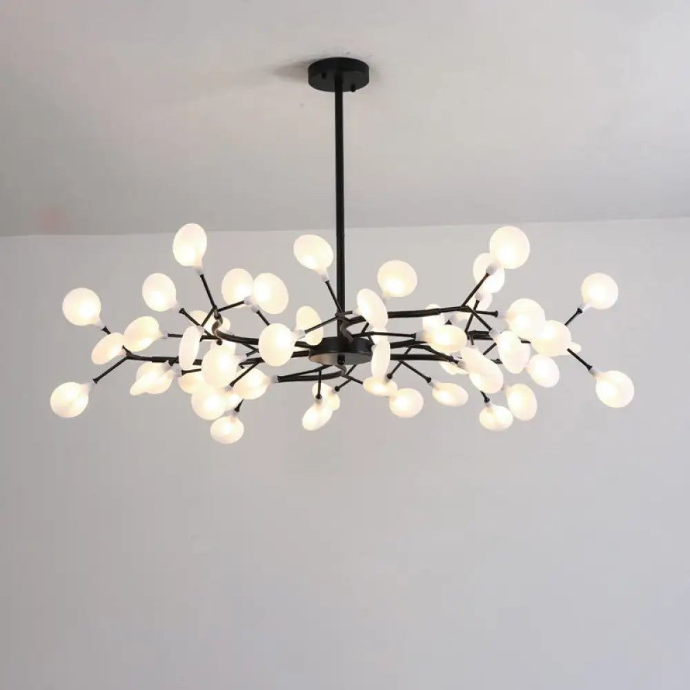 Firefly Led Acrylic Suspension Light - Nordic Style Chandelier Ideal For Living Room 54 / Black