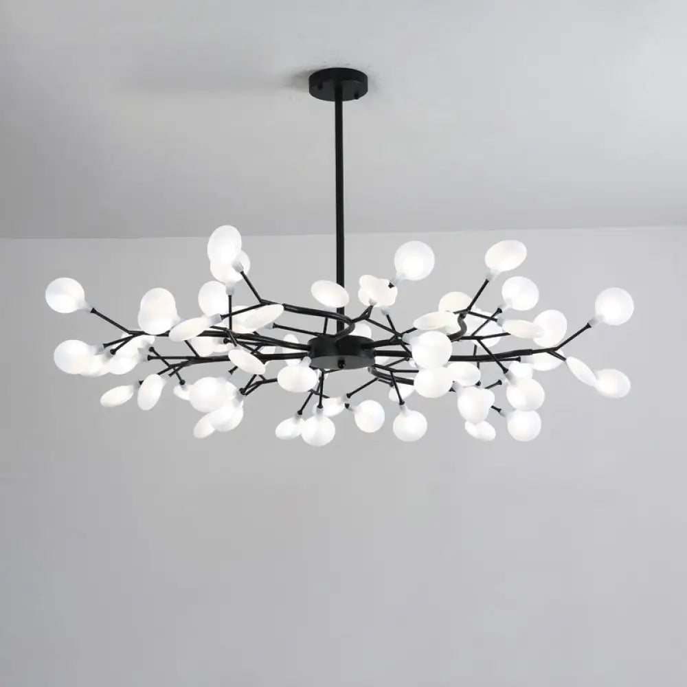 Firefly Led Acrylic Suspension Light - Nordic Style Chandelier Ideal For Living Room 63 / Black