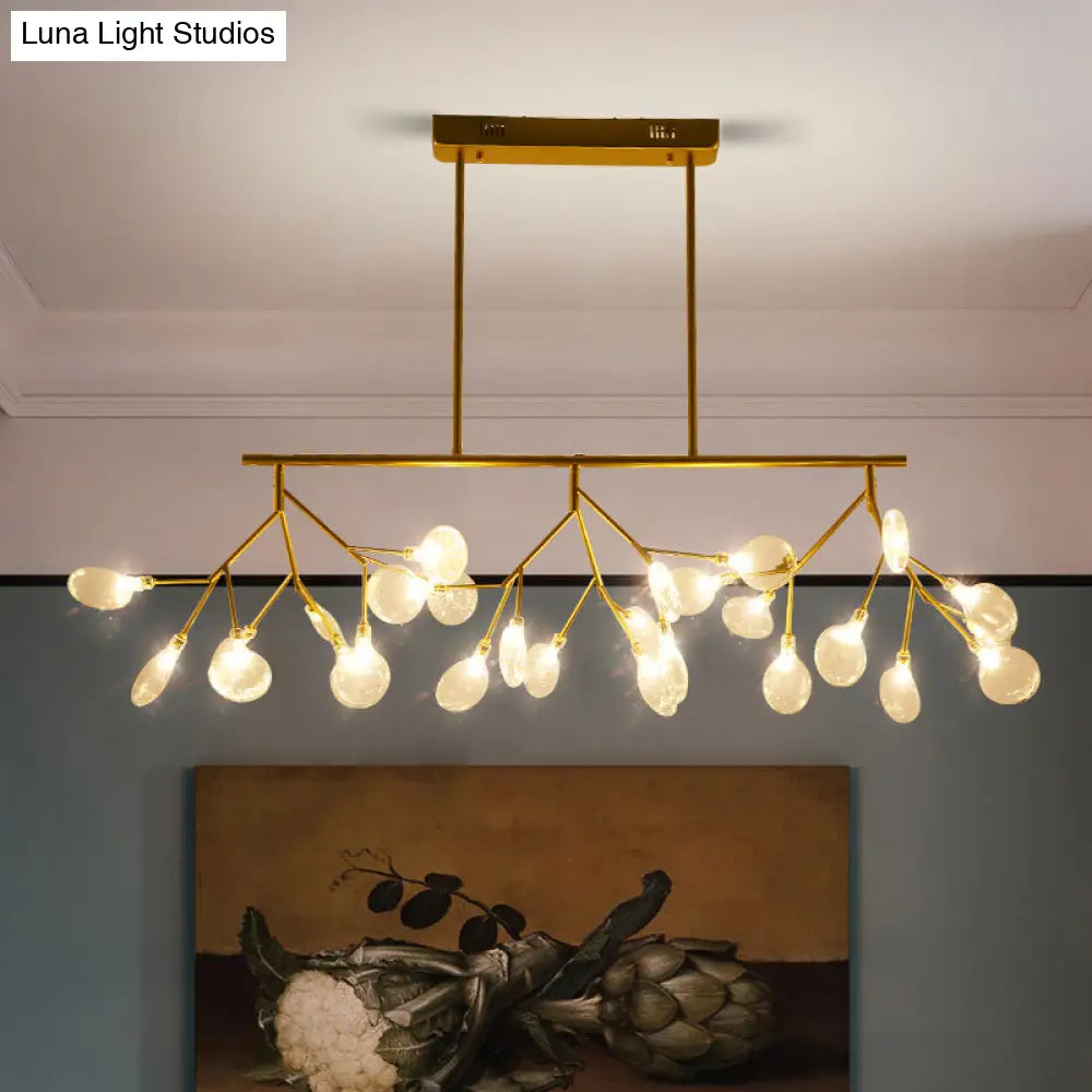 Firefly Led Island Pendant Light: Modern Acrylic Linear Lamp For Dining Room Ceiling