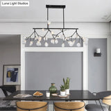 Firefly Led Island Pendant Light: Modern Acrylic Linear Lamp For Dining Room Ceiling