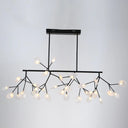 Firefly Led Island Pendant Light: Modern Acrylic Linear Lamp For Dining Room Ceiling Black