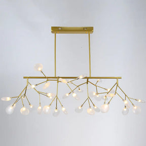 Firefly Led Island Pendant Light: Modern Acrylic Linear Lamp For Dining Room Ceiling Gold