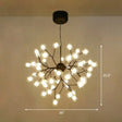 Firefly Pendant Light: Clear Ball Glass Post-Modern Restaurant Chandelier 54 / Black