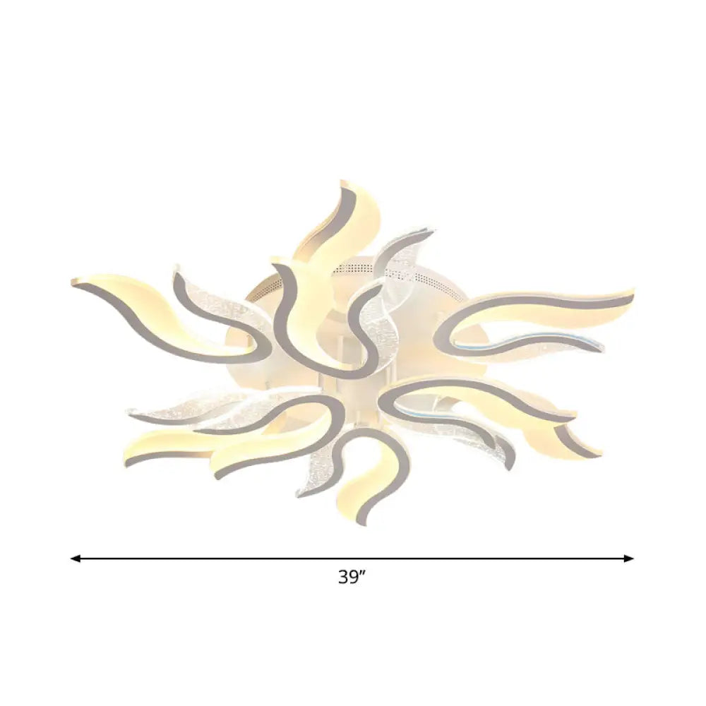 Flame Flower Led Ceiling Fixture - Modern & Creative Design Warm/White Light 31.5/39/49 Wide