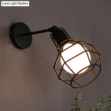 Flared Cage Wall Sconce - Industrial Style Metal 1 Head Rotatable Mount Light