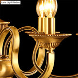 Flared Chandelier Lighting - 3/5/6 Lights Colonial Gold Finish Frosted Glass Hanging Ceiling Lamp