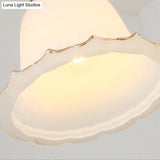 Flared Frosted Glass Cluster Pendant Light With 3 Black Lights Ideal For Dining Room