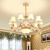 Flared Opal Frosted Glass Chandelier Pendant In Gold - Simplicity Meets Elegance 10 /