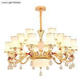 Flared Opal Frosted Glass Chandelier Pendant In Gold - Simplicity Meets Elegance