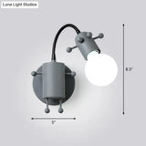 Flexible Giraffe Kids Bedside Wall Light: Metal Cartoon Reading Lamp With Bare Bulb Design