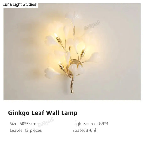 Flora - Modern Porcelain Leaves Wall Lights For Bedroom Living Room Decoration A Type / Plastic Leaf