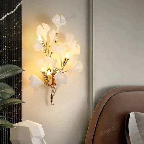 Flora - Modern Porcelain Leaves Wall Lights for Bedroom living room Wall Decoration