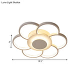 Floral Bedroom Led Flush Mount Light: Simple Ceiling Fixture In Warm/White/Natural Light Acrylic