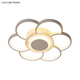 Floral Bedroom Led Flush Mount Light: Simple Ceiling Fixture In Warm/White/Natural Light Acrylic