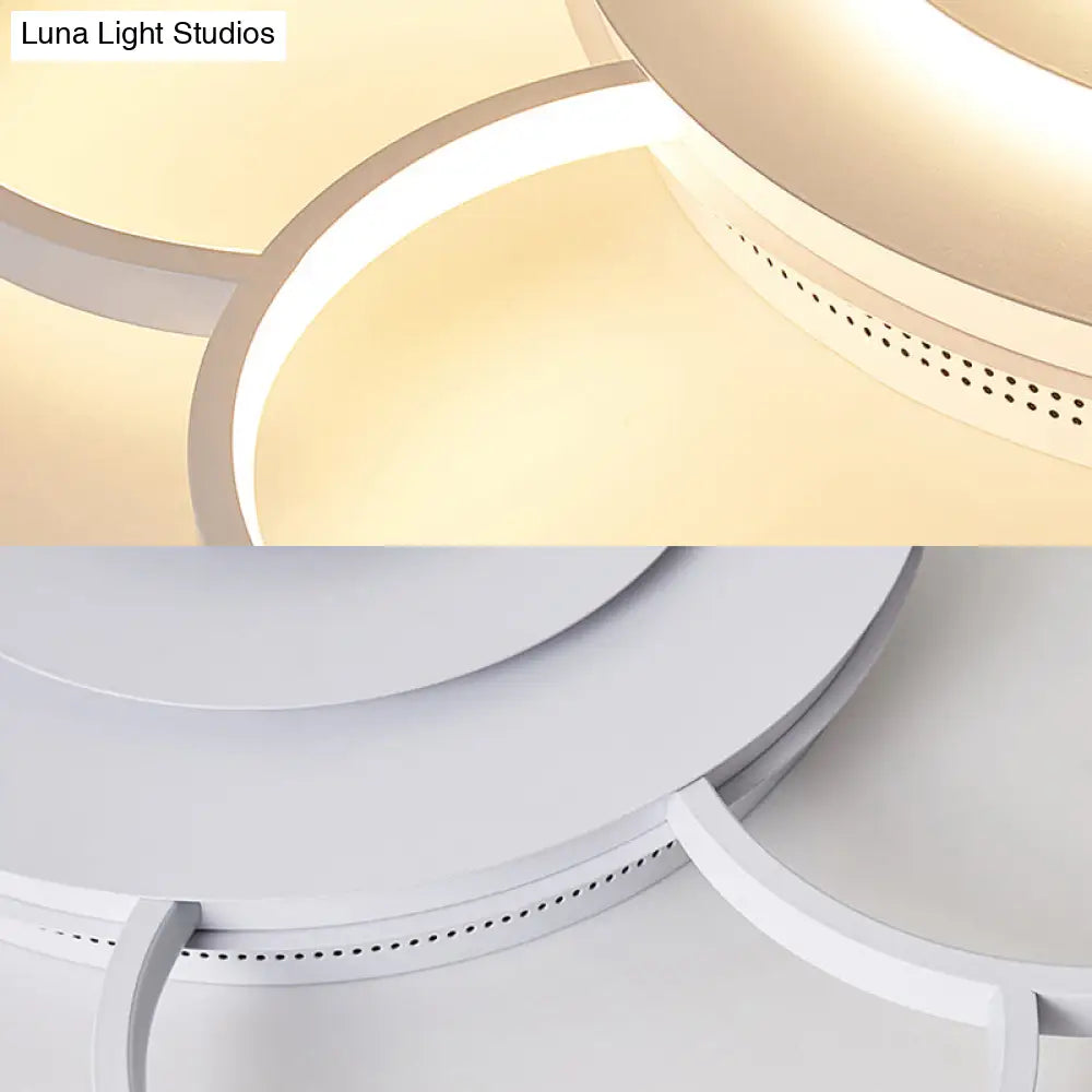 Floral Bedroom Led Flush Mount Light: Simple Ceiling Fixture In Warm/White/Natural Light Acrylic