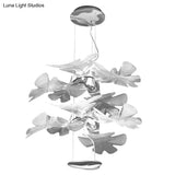 Floral Chandelier Art Deco Acrylic Led Ceiling Light For Living Room - Clear