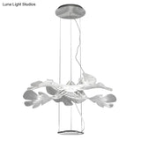 Floral Chandelier Art Deco Acrylic Led Ceiling Light For Living Room - Clear