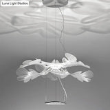 Floral Chandelier Art Deco Acrylic Led Ceiling Light For Living Room - Clear