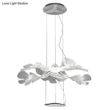 Floral Chandelier Art Deco Acrylic Led Ceiling Light For Living Room - Clear