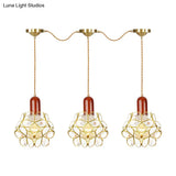 Floral Cluster Pendant Light - Metal Gold 3/5/7 Heads Tradition Series Hanging Ceiling Lamp