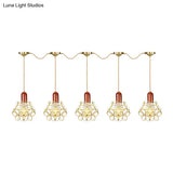 Floral Cluster Pendant Light - Metal Gold 3/5/7 Heads Tradition Series Hanging Ceiling Lamp