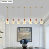 Floral Cluster Pendant Light - Metal Gold 3/5/7 Heads Tradition Series Hanging Ceiling Lamp