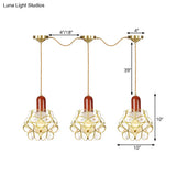 Floral Cluster Pendant Light - Metal Gold 3/5/7 Heads Tradition Series Hanging Ceiling Lamp