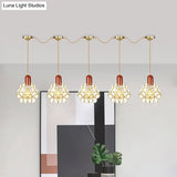 Floral Cluster Pendant Light - Metal Gold 3/5/7 Heads Tradition Series Hanging Ceiling Lamp
