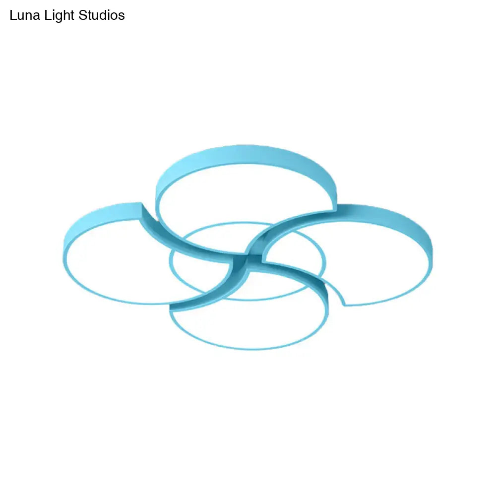 Floral Flush Ceiling Light For Kids’ Spaces - Metal And Acrylic Lamp Kindergarten Corridor