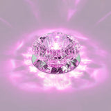 Floral Flush Mount Led Ceiling Lamp With Clear Crystal Accents - Minimalistic Stainless Steel
