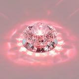 Floral Flush Mount Led Ceiling Lamp With Clear Crystal Accents - Minimalistic Stainless Steel