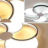 Floral Led Flush Mount Ceiling Light With Acrylic Shade In Black And White - Warm Natural