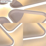 Floral Shape Acrylic Led Ceiling Light In Simple Brown/White For Child Room - Warm/White Lighting