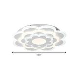 Floral White Led Ceiling Lamp: Acrylic Flush Mount For Creative Pretty Living Room Lighting
