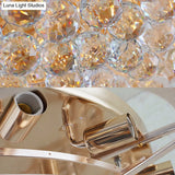 Flower Bedroom Ceiling Fixture: Clear Crystal Block Led Flush Mount Light With 3 Color Options