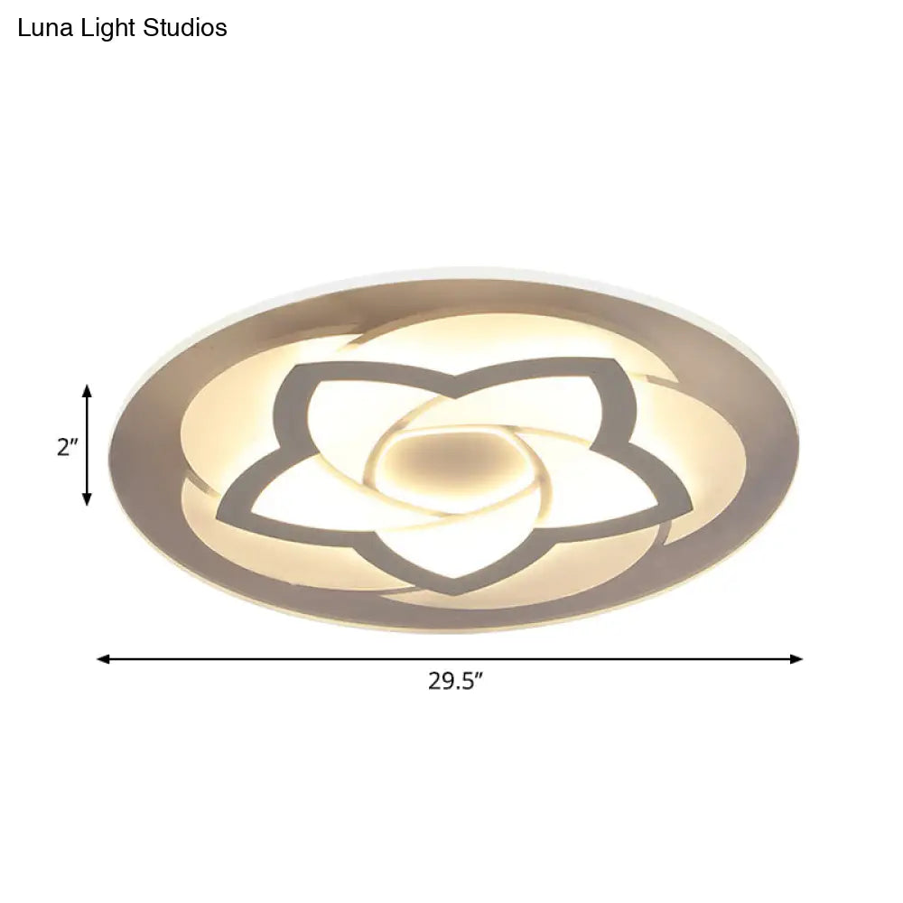 Flower Flush Light Modern Acrylic Ultra Thin Led Ceiling - Ideal For Bedroom 16’/19.5’/23.5’/29.5’ W