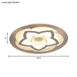 Flower Flush Light Modern Acrylic Ultra Thin Led Ceiling - Ideal For Bedroom 16’/19.5’/23.5’/29.5’ W