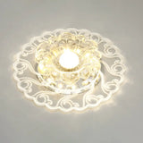 Flower Shape Crystal Flush Mount Ceiling Light Fixture With Led Modern Aisle Lighting Clear / F