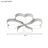 Flower - Shaped Acrylic Art Deco Ceiling Light In White For Bedroom
