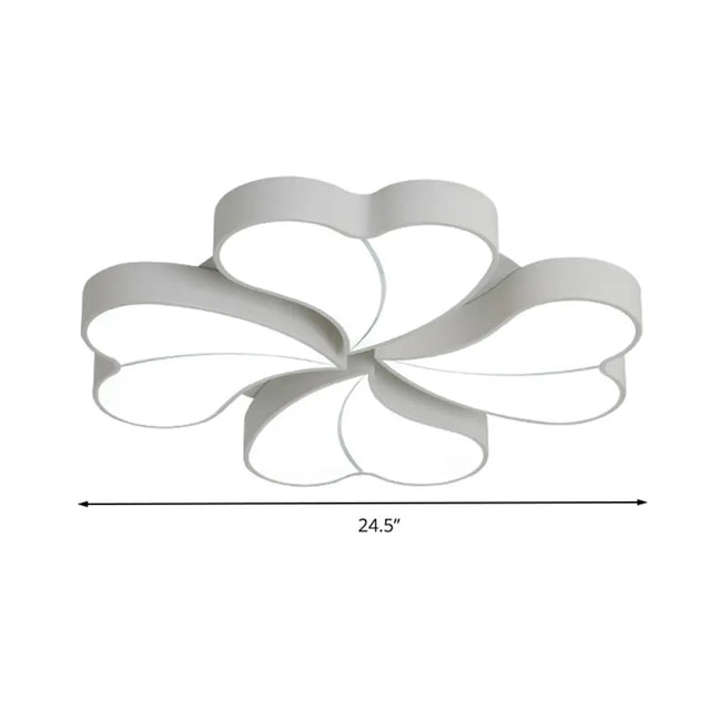 Flower-Shaped Acrylic Art Deco Ceiling Light In White For Bedroom