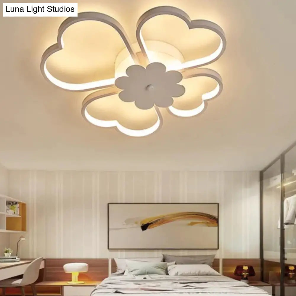 Flowers Lighting Fixtures For Kids Room 36W 54W White Color / 50X50X8Cm 36W Dimmable With Remote