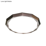 Flush Led Bedroom Ceiling Mount Light With Acrylic Frosted Diffuser - Brown 16’/19.5’ Dia