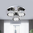 Flush Mount Crystal Led Ceiling Light For Contemporary Bedrooms - Stainless Steel Finish Stainless