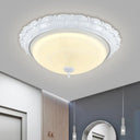 Flush Mount Led Dome Light In Cottage White With Frosted Glass 16’/20.5’ Width - Available Warm