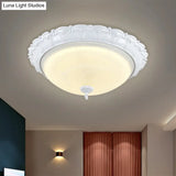 Flush Mount Led Dome Light In Cottage White With Frosted Glass 16’/20.5’ Width - Available Warm